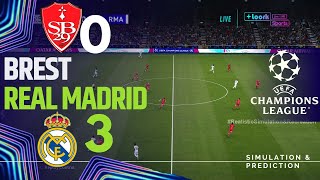 Brest 03 Real Madrid  Highlights • Champions League 2425  SimulationRecreation [upl. by Kutzenco]