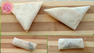 How to Fold and Wrap Samosas and Spring Rolls by Home Cook Diaries [upl. by Enoval]