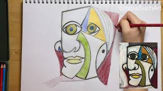 How to Draw a Cubist Picasso Portrait [upl. by Sivaj]