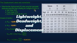 Ships Lightweight Deadweight and Displacement [upl. by Aneehsor365]