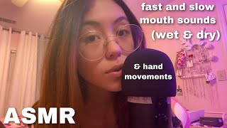 ASMR  Fast Aggressive and Slow Mouth Sounds Wet amp Dry and Hand Movements [upl. by Yrffoeg840]