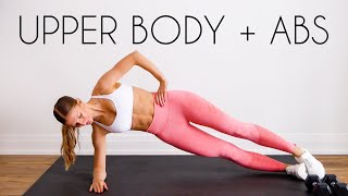 30 MIN UPPER BODY amp ABS Back Chest Shoulders Arms amp Core [upl. by Yatnuhs]