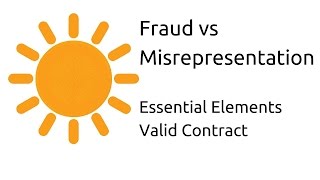 Fraud vs Misrepresentation  Other Essential Elements of a Valid Contract  CA CPT  CS amp CMA [upl. by Rahr248]