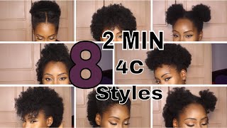 8 SUPER QUICK HAIRSTYLES ON SHORT 4C HAIR [upl. by Llenoj]