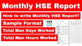 How to write Monthly HSE Report  Monthly Safety Report in hindi  HSE STUDY GUIDE [upl. by Ennirac]