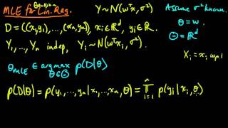 ML 94 MLE for linear regression part 1 [upl. by Rodablas]