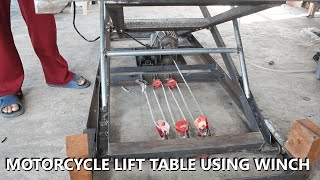 DIY Motorcycle Lift Table using Winch [upl. by Ettenwahs]